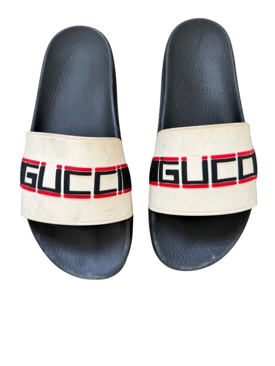 Gucci Other - ✨Gucci Pursuit Rubber Slides Sandals Black Red White Men’s Size 10 ✨